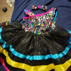 Colorful Sequin Kids Costume Dress